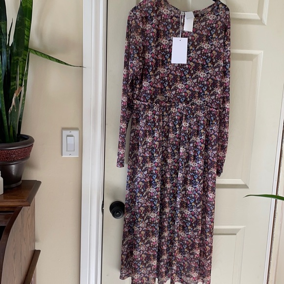 ichi Dresses & Skirts - GORGEOUS floral midi dress mesh sheer